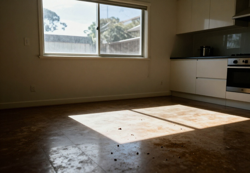 Rodent infestation in a Como garage before treatment